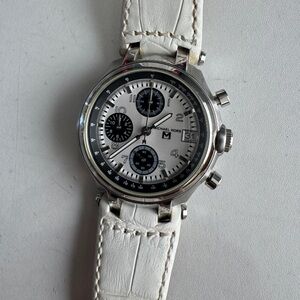 Michael Kors MK5003 Multi-face Unisex Alligator Print Band Silver Analog Watch